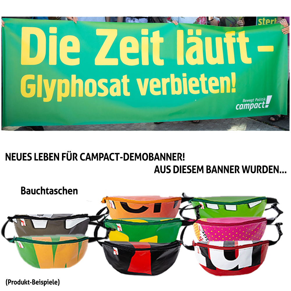 Demobanner-Upcycling »Glyphosat« Bauchtasche