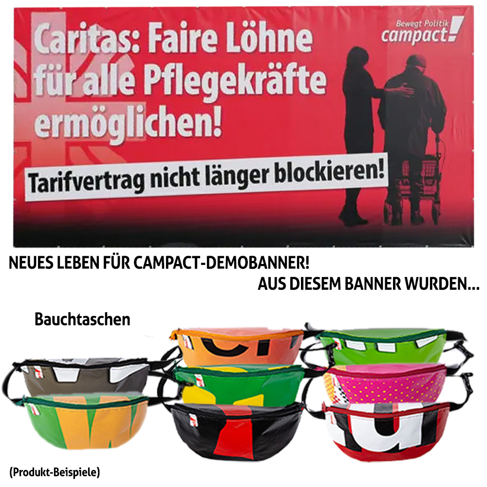 Demobanner-Upcycling »Caritas« Bauchtasche